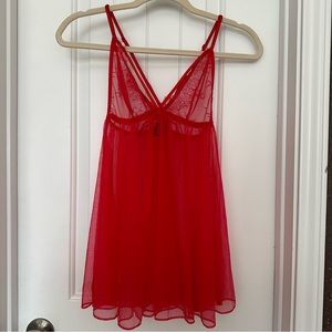 Strappy red babydoll